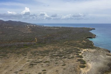 Karayip Denizi 'ndeki Curacao' nun güzel sahil manzarası.