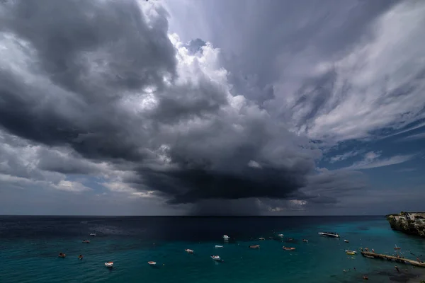 Meereslandschaft Flachen Wasser Des Korallenriffs Der Karibik Rund Curaçao Mit — Stockfoto