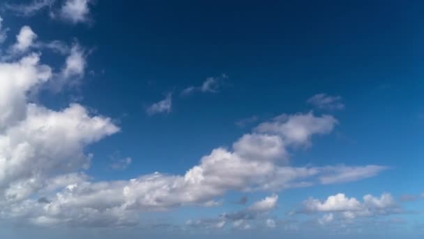 加勒比海上空云彩飘扬 时间流逝 — 图库视频影像