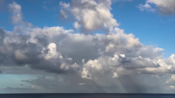 Időeltolódás Mozgó Felhőkkel Karib Tenger Felett — Stock videók
