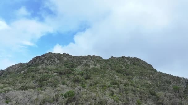 加勒比岛屿上风景秀丽的群山的空中景观 — 图库视频影像