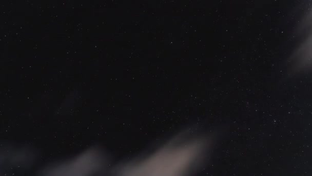 Прошло Время Ночного Неба Звездами Спутниками Метеоритами Персеидов — стоковое видео