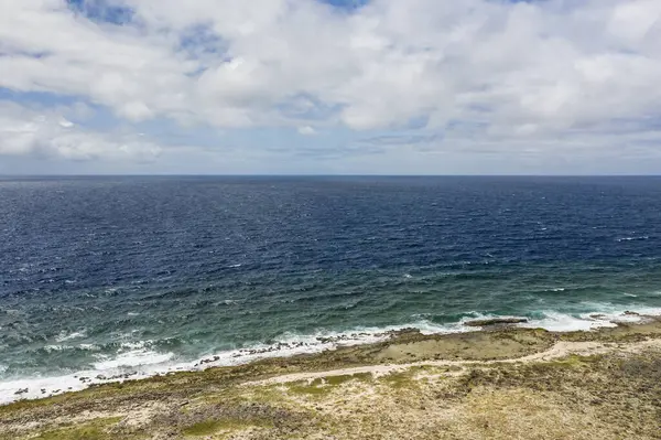 Vue Aérienne Une Petite Île Pittoresque Dans Les Caraïbes — Photo
