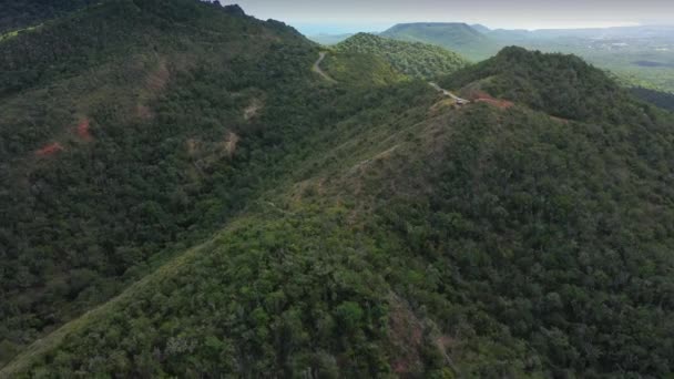 Αεροφωτογραφία Πάνω Από Τοπίο Του Κουρασάο Καραϊβική Ωκεανό Ακτή Βουνά — Αρχείο Βίντεο