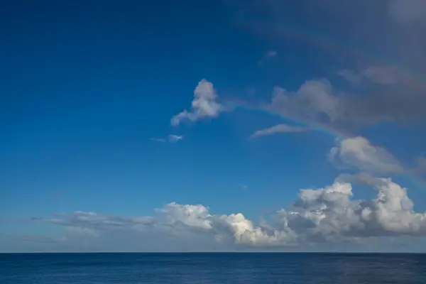 Вид Веселку Хмари Карибському Морі — стокове фото