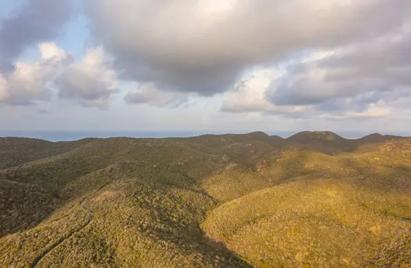 Vista Aérea Pitoresca Sobre Paisagem Uma Ilha Caribe — Fotografia de Stock