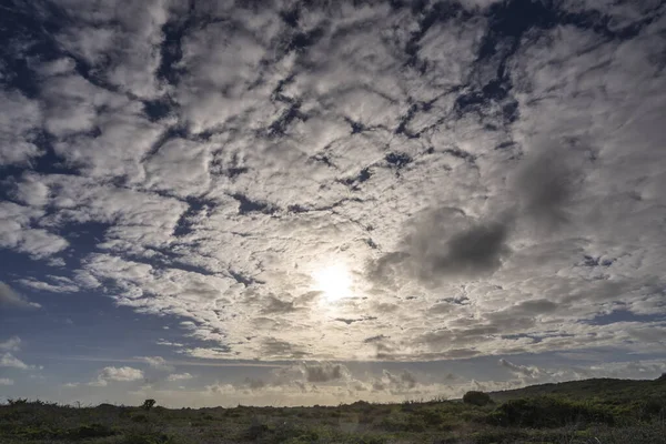 Vista Panorâmica Céu Pôr Sol Uma Ilha Caribe — Fotografia de Stock