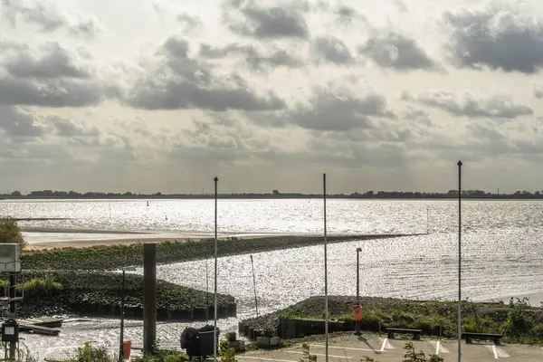 Lanskap Sungai Elbe Sekitar Hamburg Jerman — Stok Foto