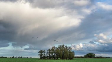 Almanya 'da sonbahar gökyüzü. Avrupa sonbahar manzarası