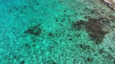 Karayip Denizi 'nin turkuaz suyu, hava manzarası 