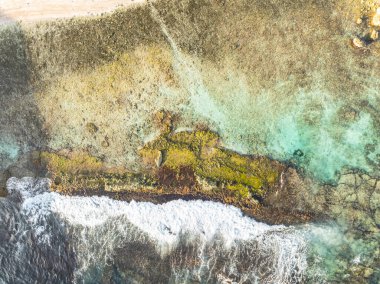 Karayip kıyılarının şablonu - hava manzarası - üst çekim