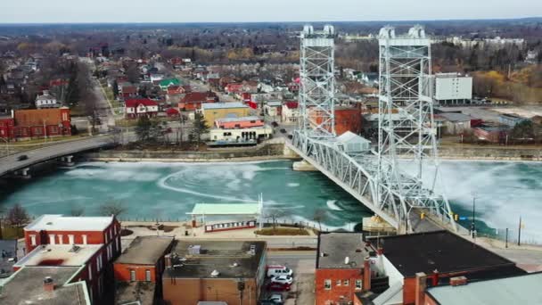 Welland Ontario Kanada Daki Welland Kanal Köprüsü — Stok video