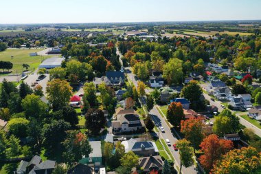 Sonbaharda Kanada, Ontario, Waterford 'un hava sahnesi