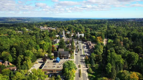 Aerial View Ancaster Ontario Kanada Kora Ősszel — Stock videók