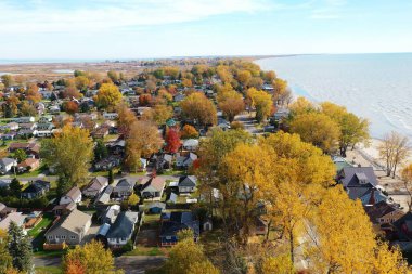 Long Point, Ontario, Kanada 'nın sonbaharda çekilmiş hava sahnesi