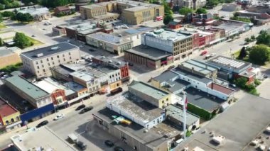 Woodstock, Ontario, Kanada şehir merkezindeki hava hızlandırılmış zoom