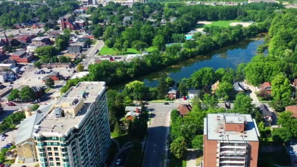 Luftaufnahme Von Milton Ontario Kanada Schönen Morgen — Stockvideo