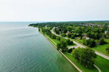 An aerial of the shoreline at Fort Erie, Ontario, Canada