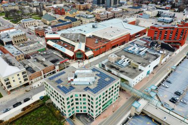 Brantford, Ontario, Kanada 'nın kışın hava manzarası