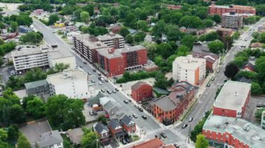 Aerial hyperlapse pan of Dundas, Ontario, Canada 4K