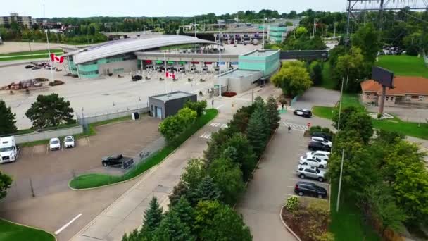 Fort Erie Ontario Canada September 2022 Aerial Customs Border Fort — Stok video