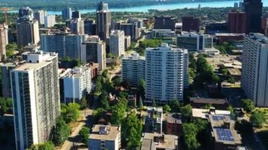 Aerial hyperlapse of Hamilton, Ontario, Canada downtown 4K