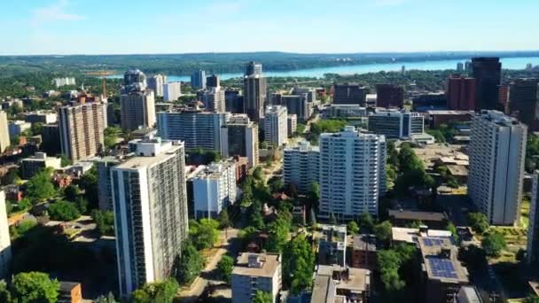 Aerial Hyperlapse Hamilton Ontario Canada Downtown — Vídeo de Stock