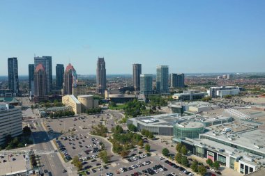An aerial of the skyline of Mississauga, Canada