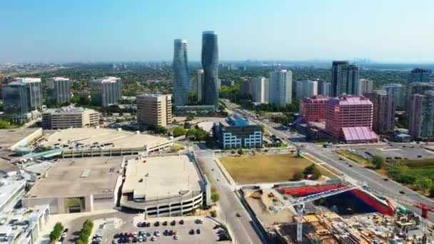 Mississauga Ontario Canada August 2022 Aerial Hyperlapse View Absolute World — Video Stock