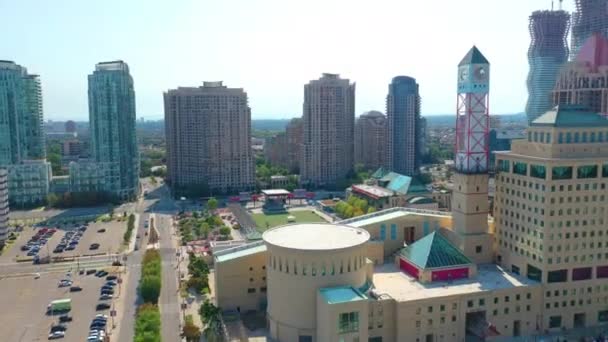 Aerial Hyperlapse Scene Mississauga Ontario Canada Downtown — Stock Video