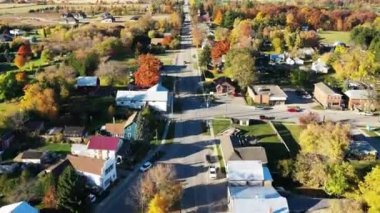 Aerial hyperlapse of Scotland, Ontario, Canada in autumn 4K