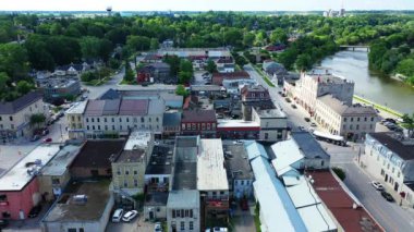 Aerial of St Marys, Ontario, Canada on a fine morning 4K