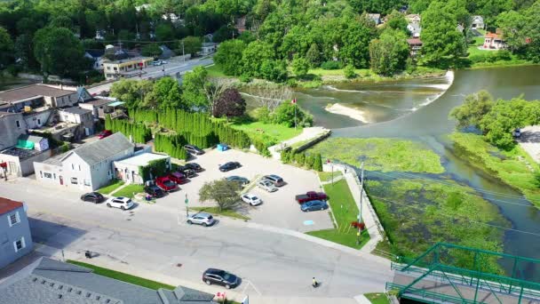 Aerial Marys Ontario Canada Milt Dunnell Park Fine Day — 图库视频影像