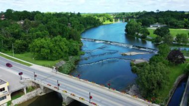 Aerial of St Marys, Ontario, Canada by Milt Dunnell Park 4K