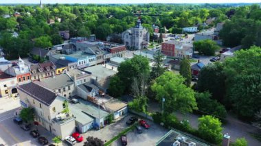 Aerial view of St Marys, Ontario, Canada on a fine day 4K
