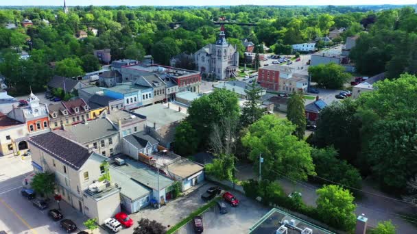 Aerial View Marys Ontario Canada Fine Day — Stock video
