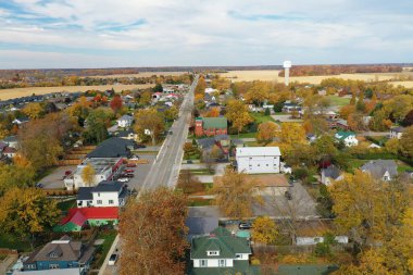 Kanada, Ontario, Port Rowan 'ın sonbaharda çekilmiş hava sahnesi