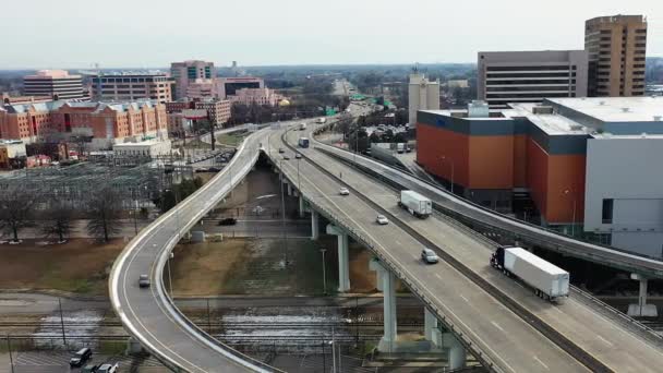 Aerial Pan Memphis Tennessee Egyesült Államok Forgalom Előtt — Stock videók