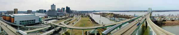 Een Luchtfoto Panorama Van Memphis Tennessee Verenigde Staten — Stockfoto
