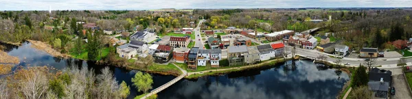 Aerial Panorama View Ayr Ontario Canada Early Spring — Stock Photo, Image