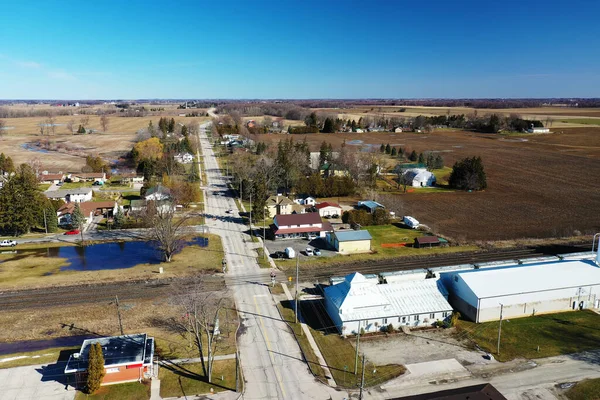 stock image An aerial view of Princeton, Ontario, Canada in early spring