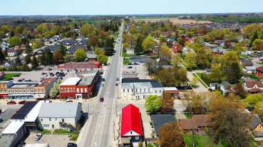 An aerial scene of Norwich, Ontario, Canada on a spring morning clipart