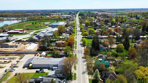 stock image An aerial of Norwich, Ontario, Canada on a spring morning