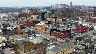 Waterloo, Ontario, Kanada 'nın ilkbaharın başındaki hava manzarası