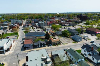 Güzel bir günde Thorold, Ontario, Kanada 'nın hava sahnesi