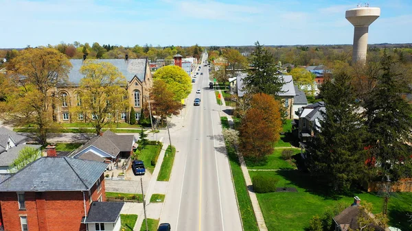 stock image An aerial view of Mount Forest, Ontario, Canada on a spring morning