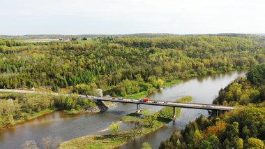 Kanada, Glen Morris 'in Grand River' daki hava manzarası.