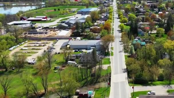 Luftaufnahme Von Norwich Ontario Kanada Frühlingsmorgen — Stockvideo