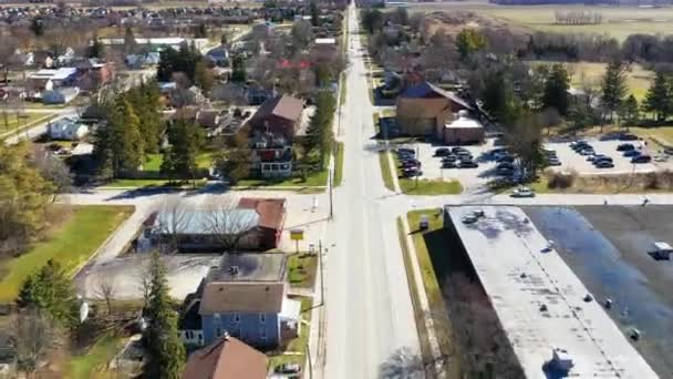 Luftaufnahme Von Plattsville Ontario Kanada Morgen4K — Stockvideo