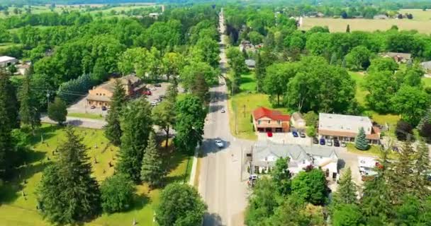 Luftaufnahme Des Mount Pleasant Ontario Kanada Morgendlichen — Stockvideo